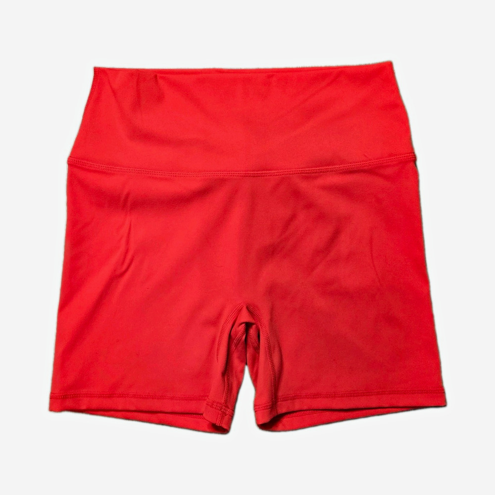 Wilo the Label Activewear High Rise Red Bike Shorts Athleisure Size Medium